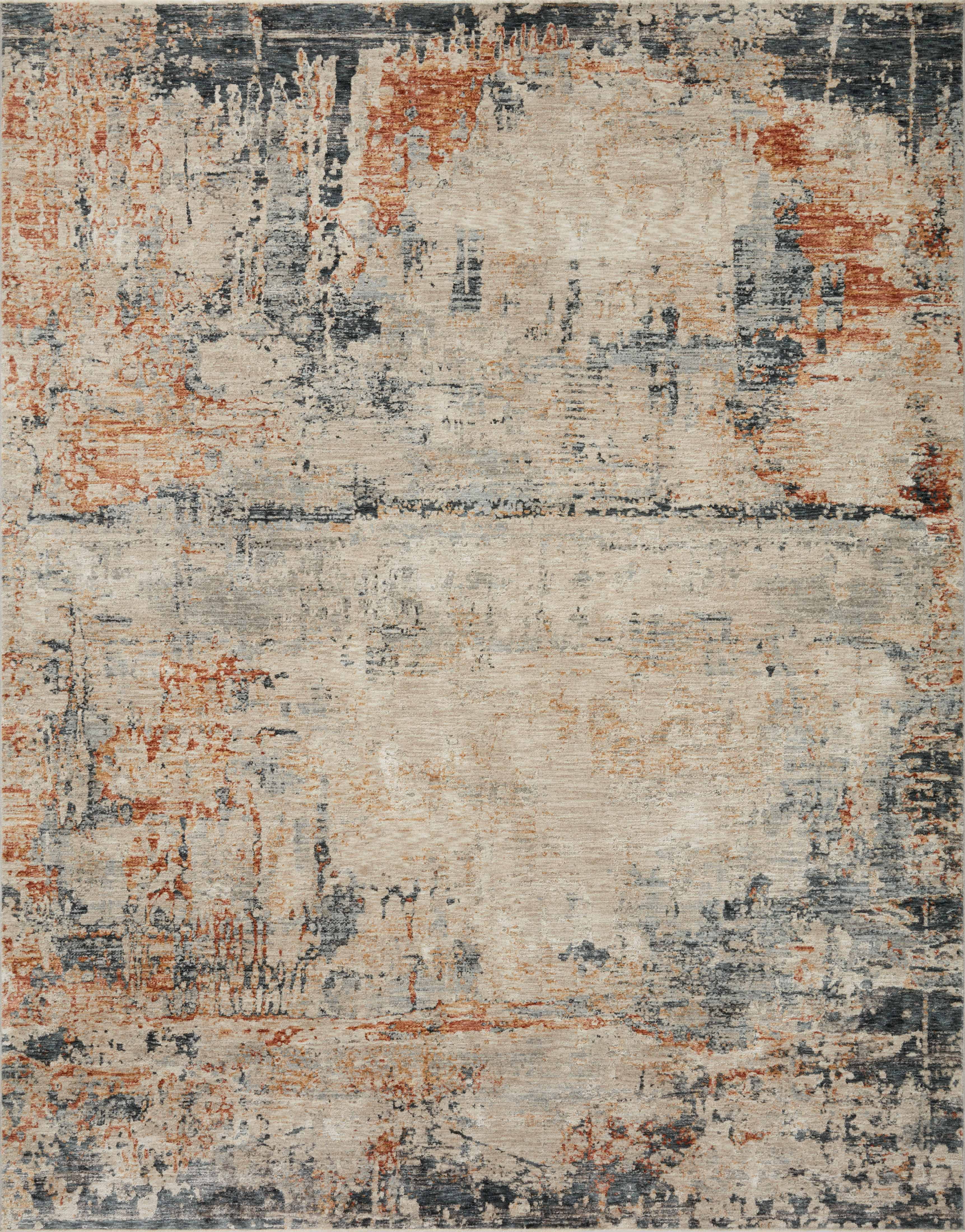 Loloi Axel Collection AXE-05 Stone / Multi, Abstract Area Rug 18" x 18" Sample Swatch