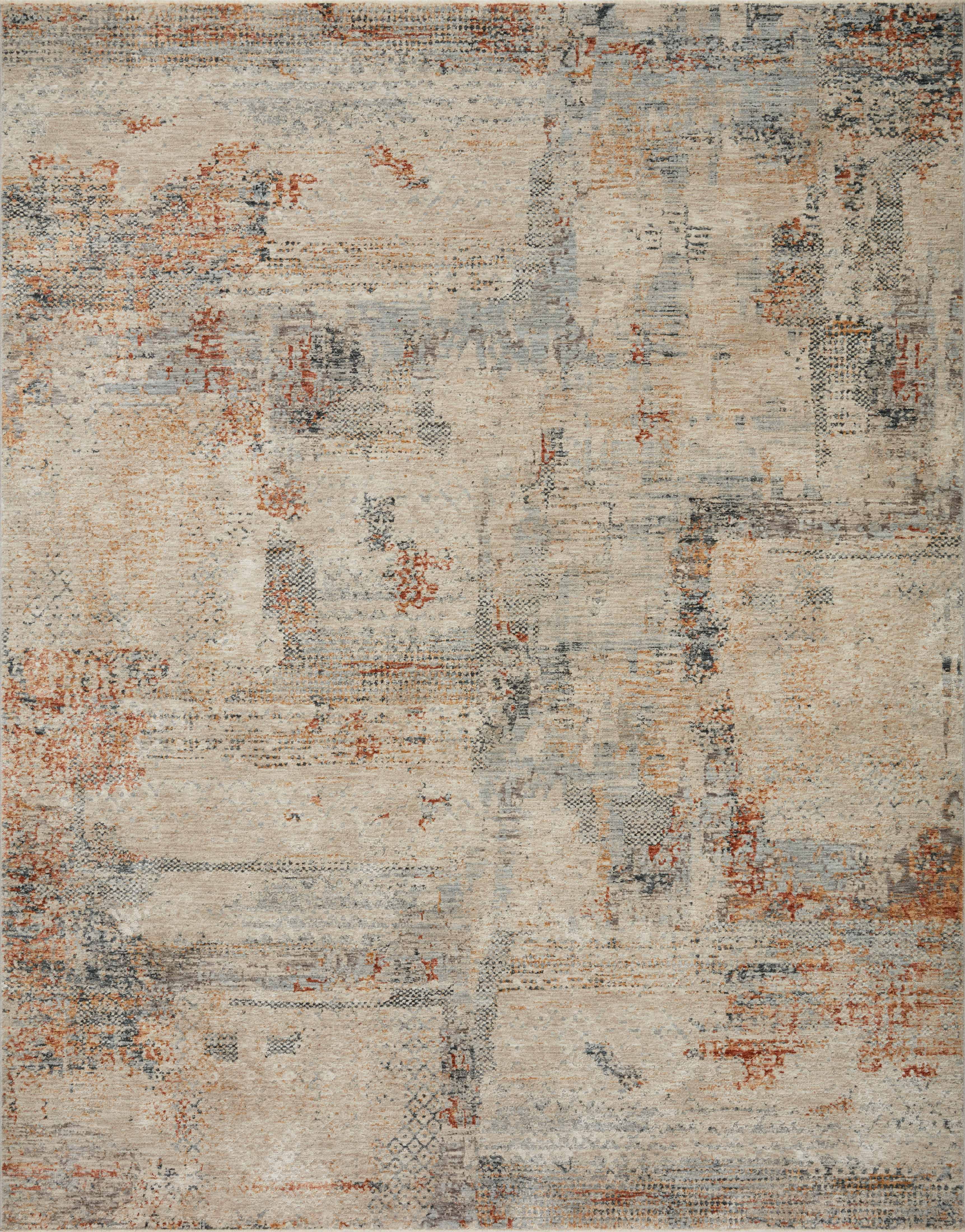 Loloi Axel Collection AXE-06 Sand / Multi, Abstract Area Rug 4'-0" x 5'-7"
