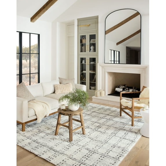 Loloi Bliss Shag Cream / Grey 2'-7" x 12'-0" Area Rug