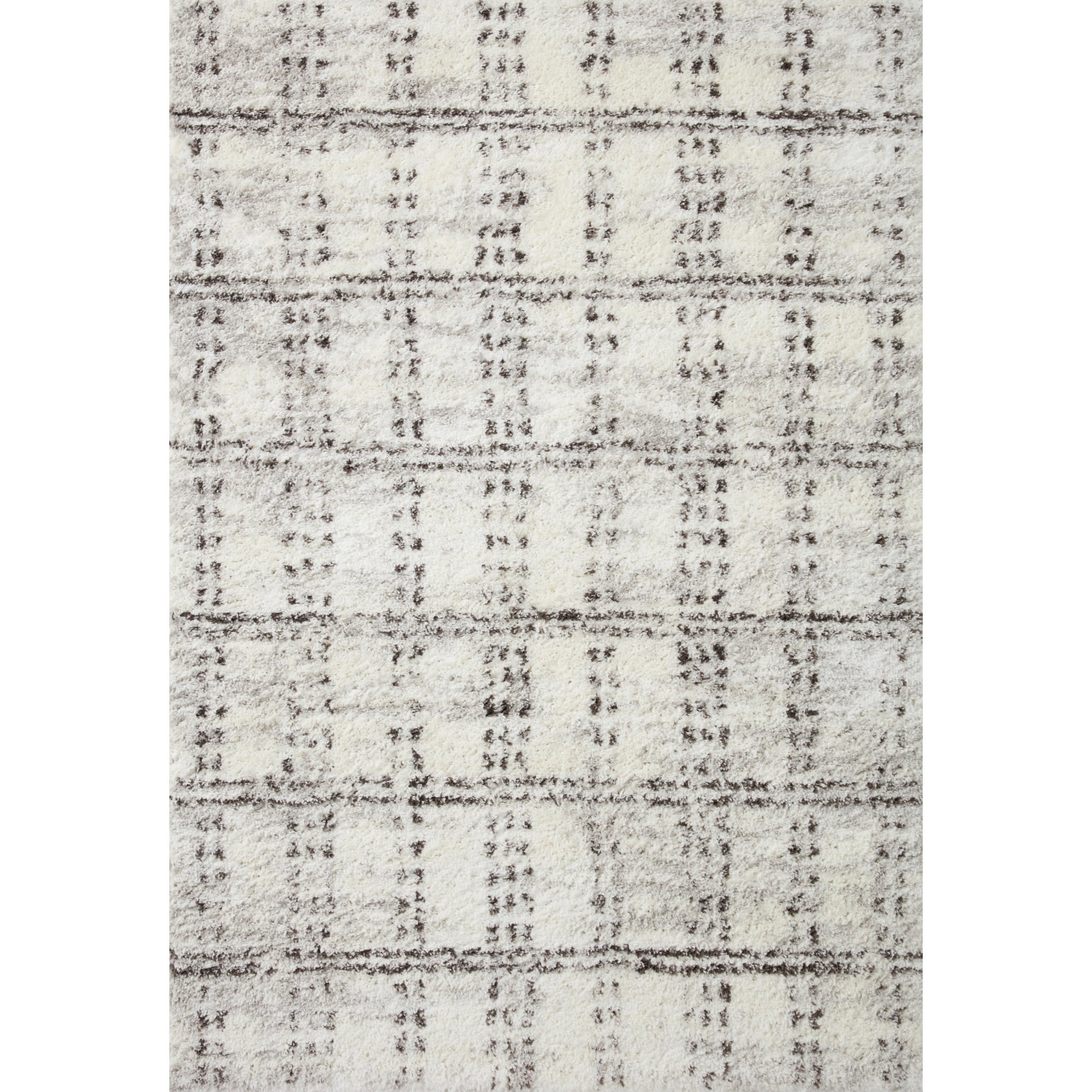 Loloi Bliss Shag Cream / Grey 5'-3" x 7'-6" Area Rug