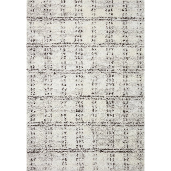 Loloi Bliss Shag Cream / Grey 5'-3" x 7'-6" Area Rug