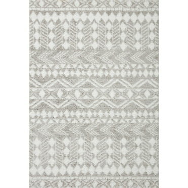 BLS-05 Grey, White 9-3" x 13 Size Rug