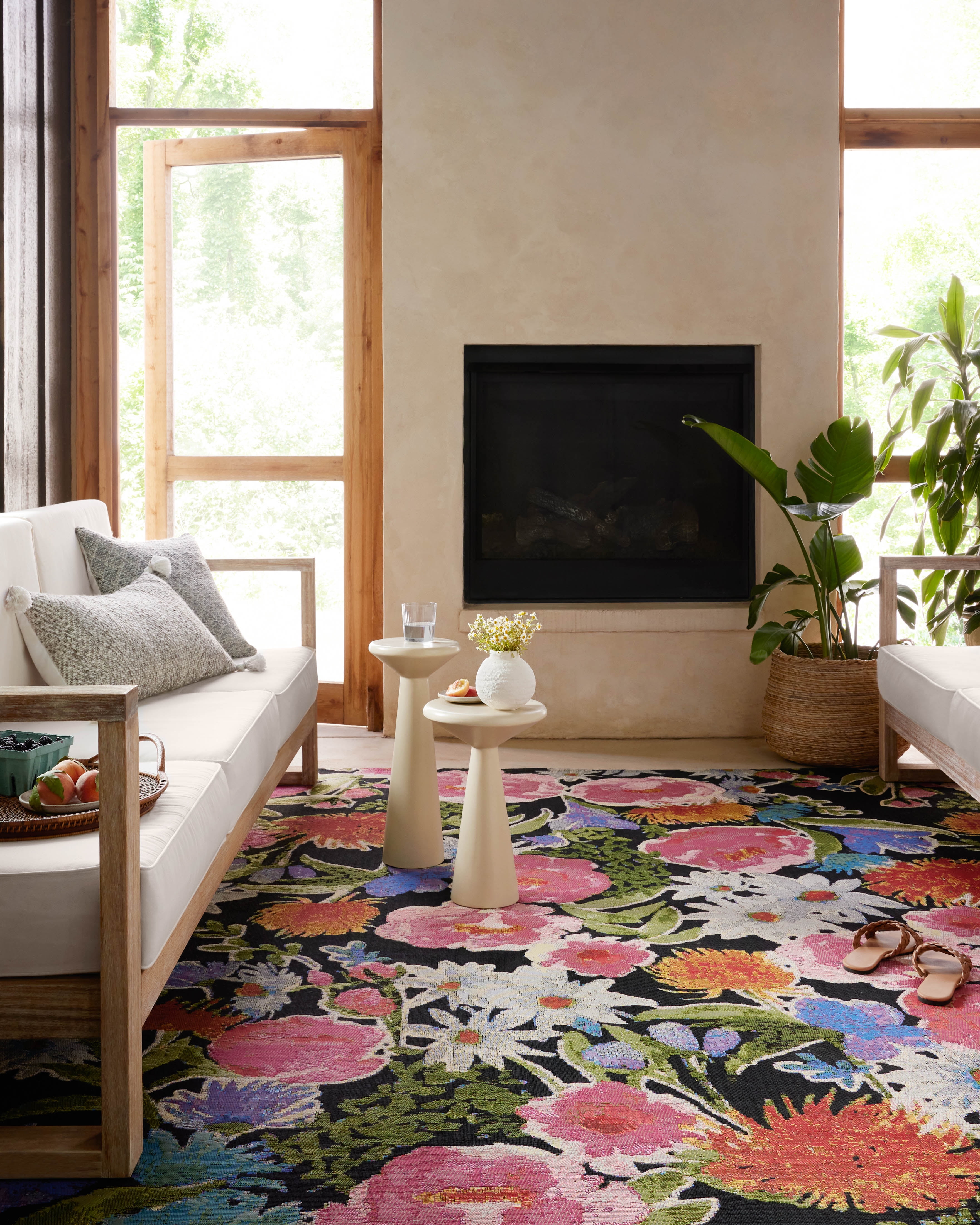 Loloi Botanical Black / Multi 10'-6" x 13'-9" Area Rug
