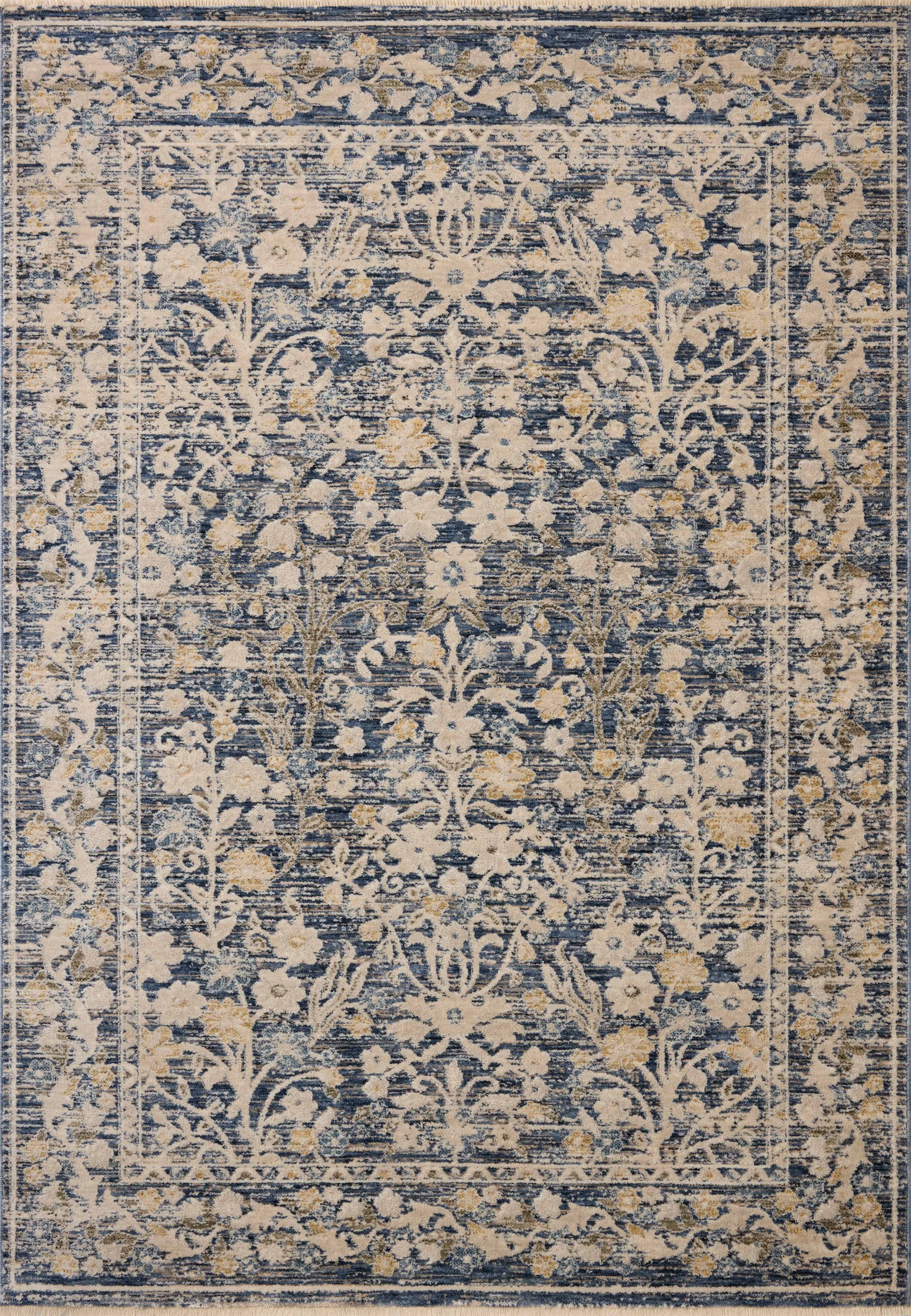 Loloi Clarisse Blue / Beige 7'-10" x 7'-10" Round Area Rug
