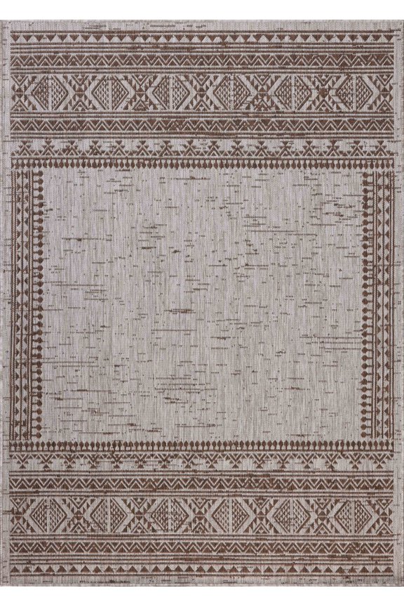 Indoor Outdoor Rug 2x4, Reversible, Loloi Easton Coffee / Dove (2'3" x 3'9")