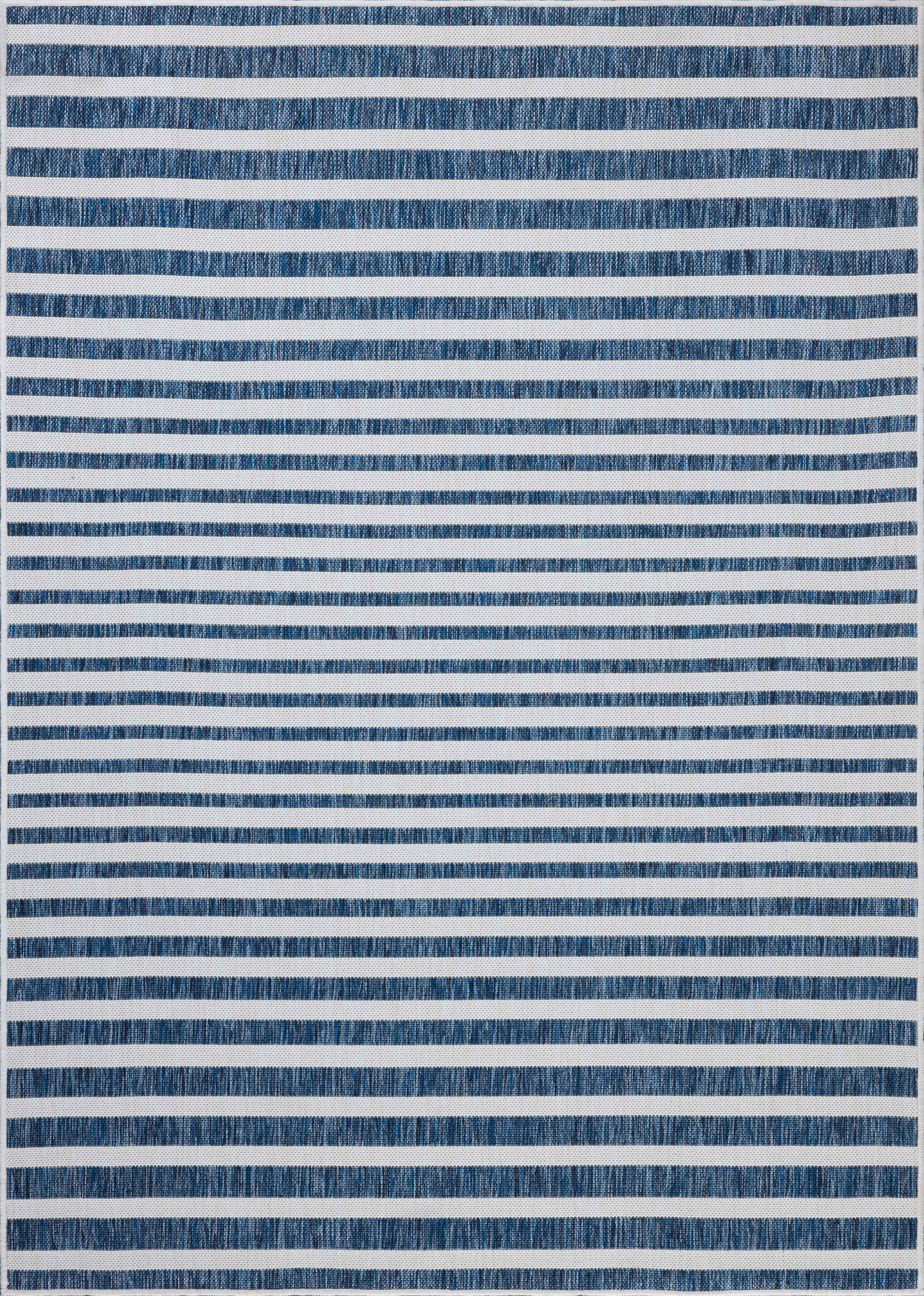Indoor Outdoor Rug 4x6, Reversible, Loloi Easton Denim / Ivory (4' x 6')