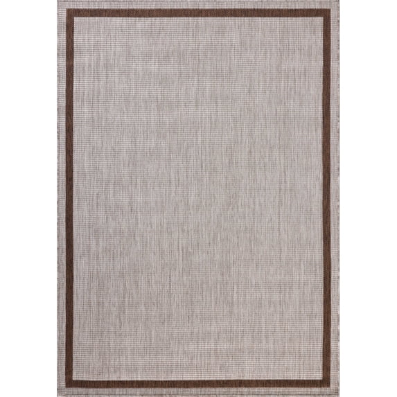 Indoor Outdoor Rug 9x12, Reversible, Loloi Easton Dove / Coffee (8'6" x 11'6")