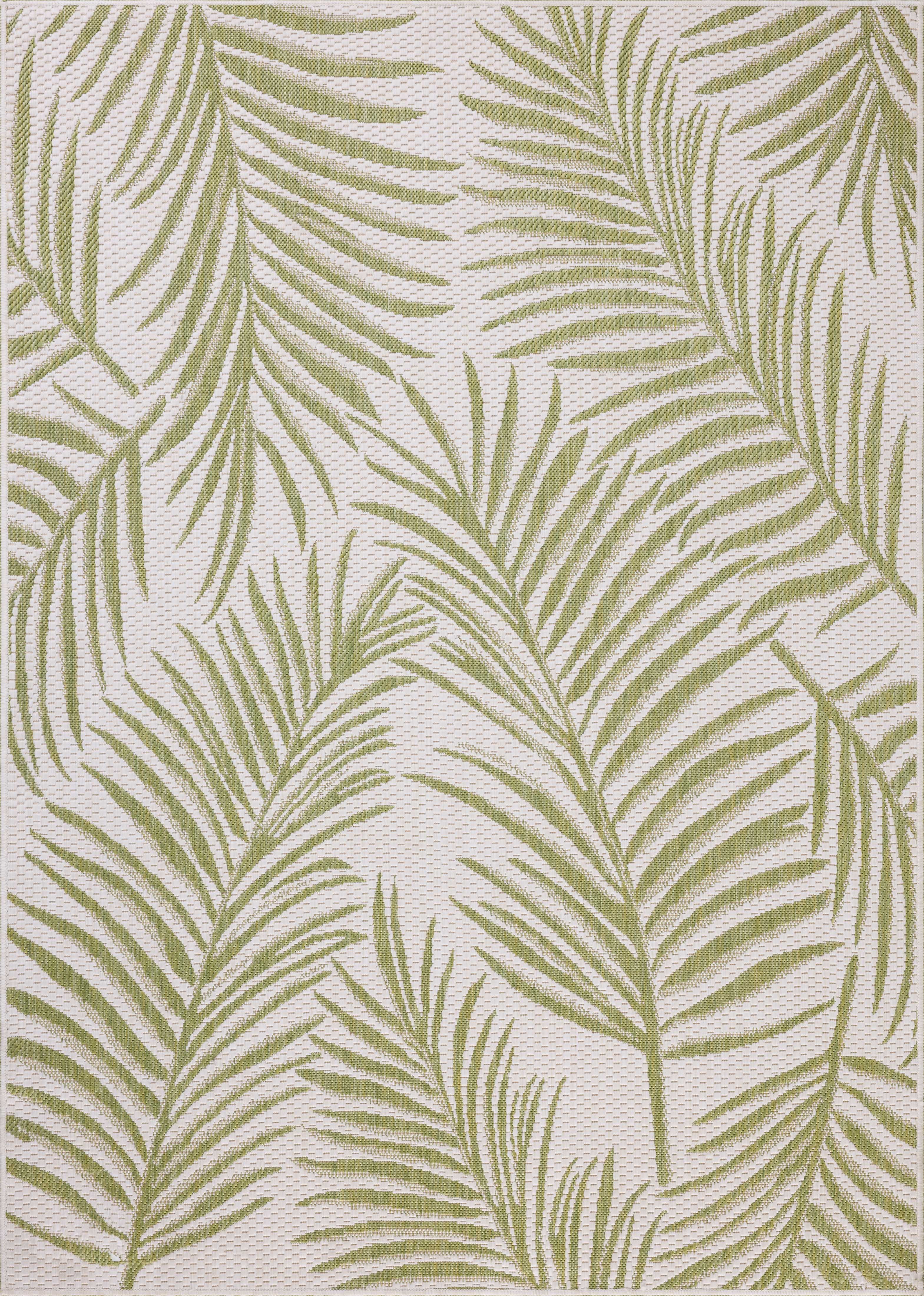 Indoor Outdoor Rug 4x6, Reversible, Loloi Easton Ivory / Green (4' x 6')