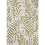 Indoor Outdoor Rug 5x8, Reversible, Loloi Easton Ivory / Green 53" x 76"