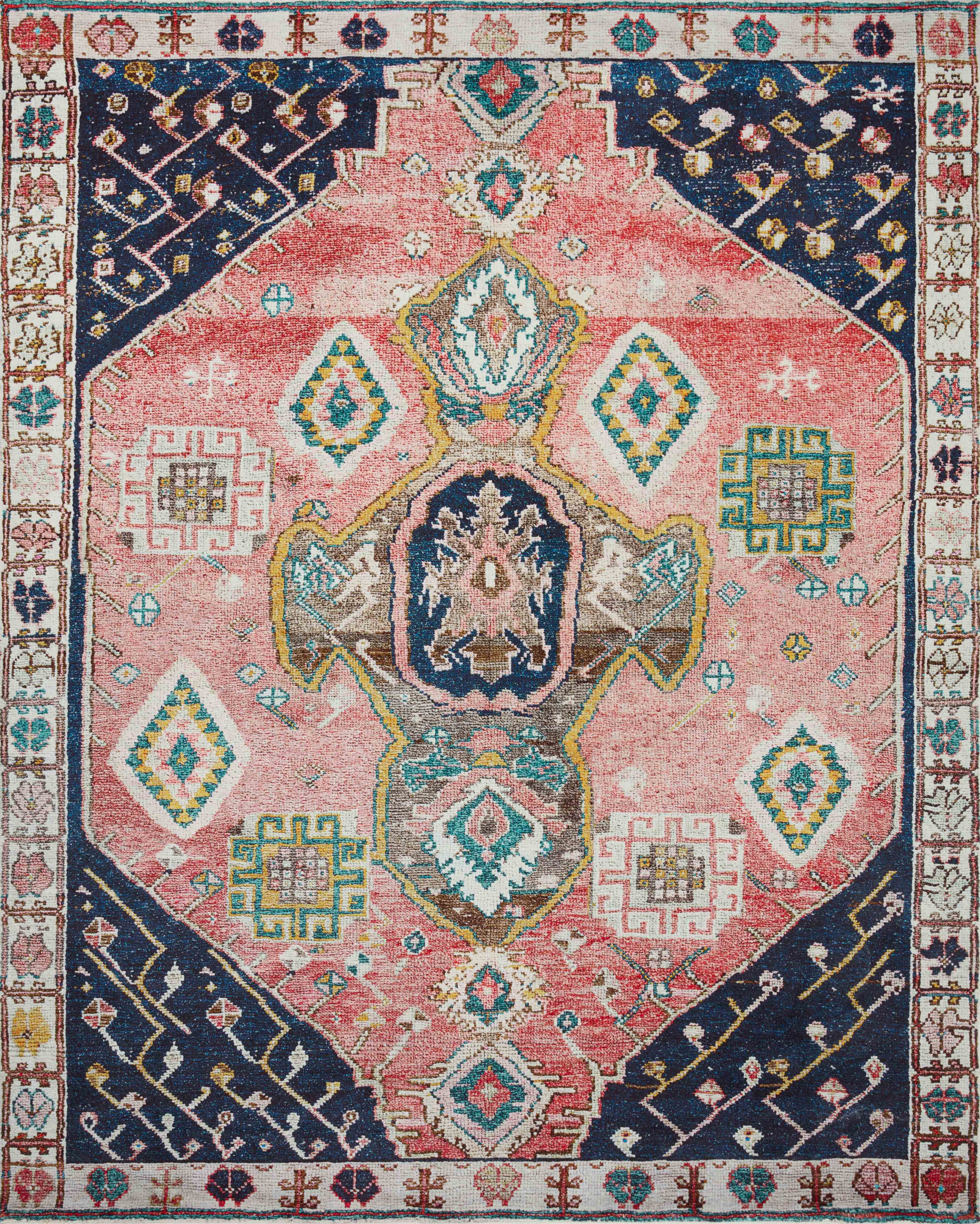 Loloi Fiona Rust / Navy 7'-6" x 9'-6" Area Rug
