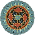 thumbnail image 1 of Loloi Gardenia Hand Tufted Hga05 Teal / Black 3'-0" X 3'-0" Round, 1 of 1