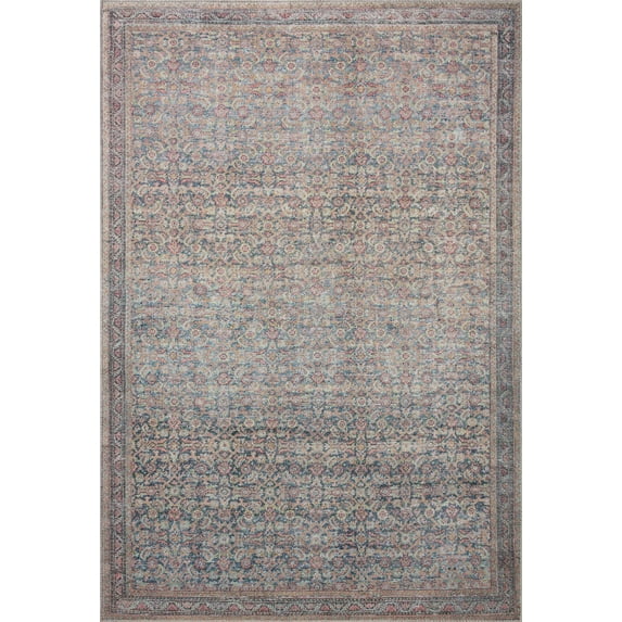Loloi Adrian Area Rug, Vintage-Inspired Power Loomed Denim Multi, 5' x 7'