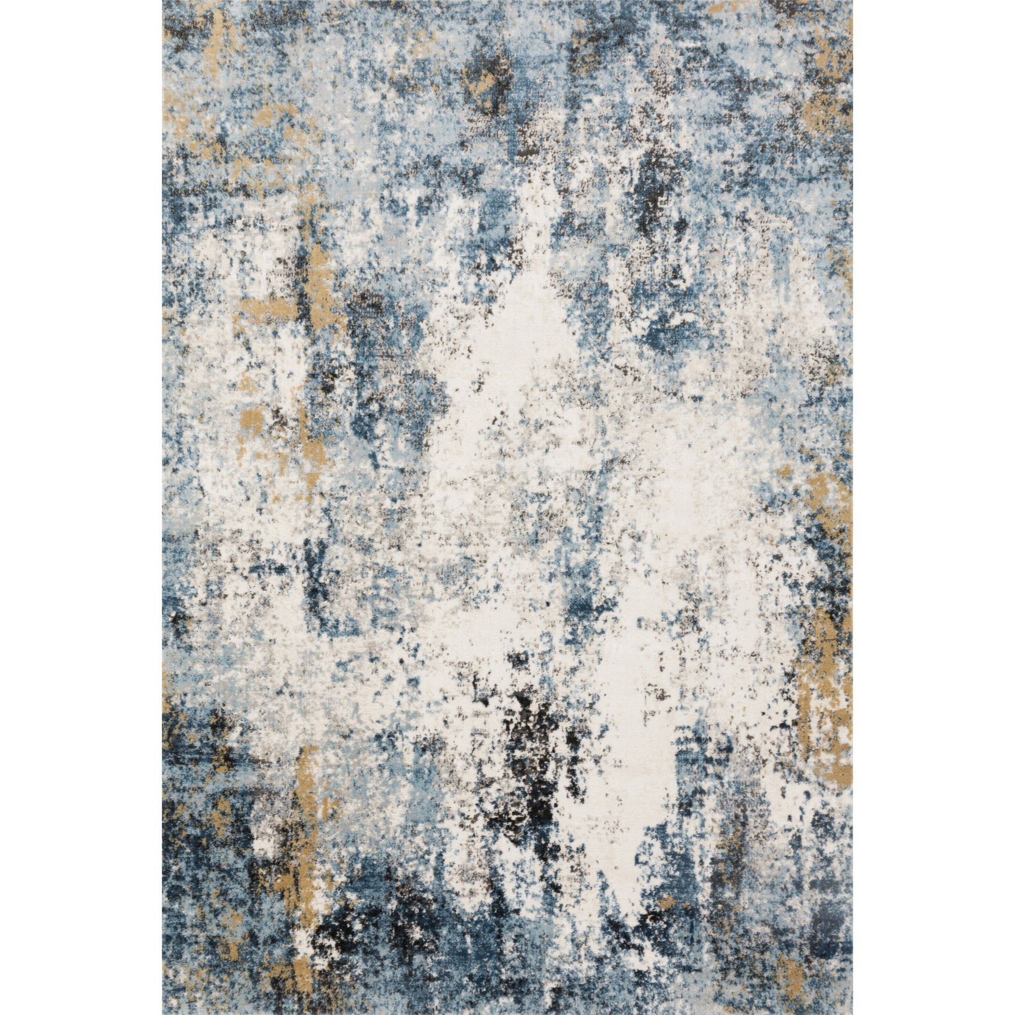 Ivory Abstract Easy-Care Synthetic 2'8" x 10'6" Runner Rug