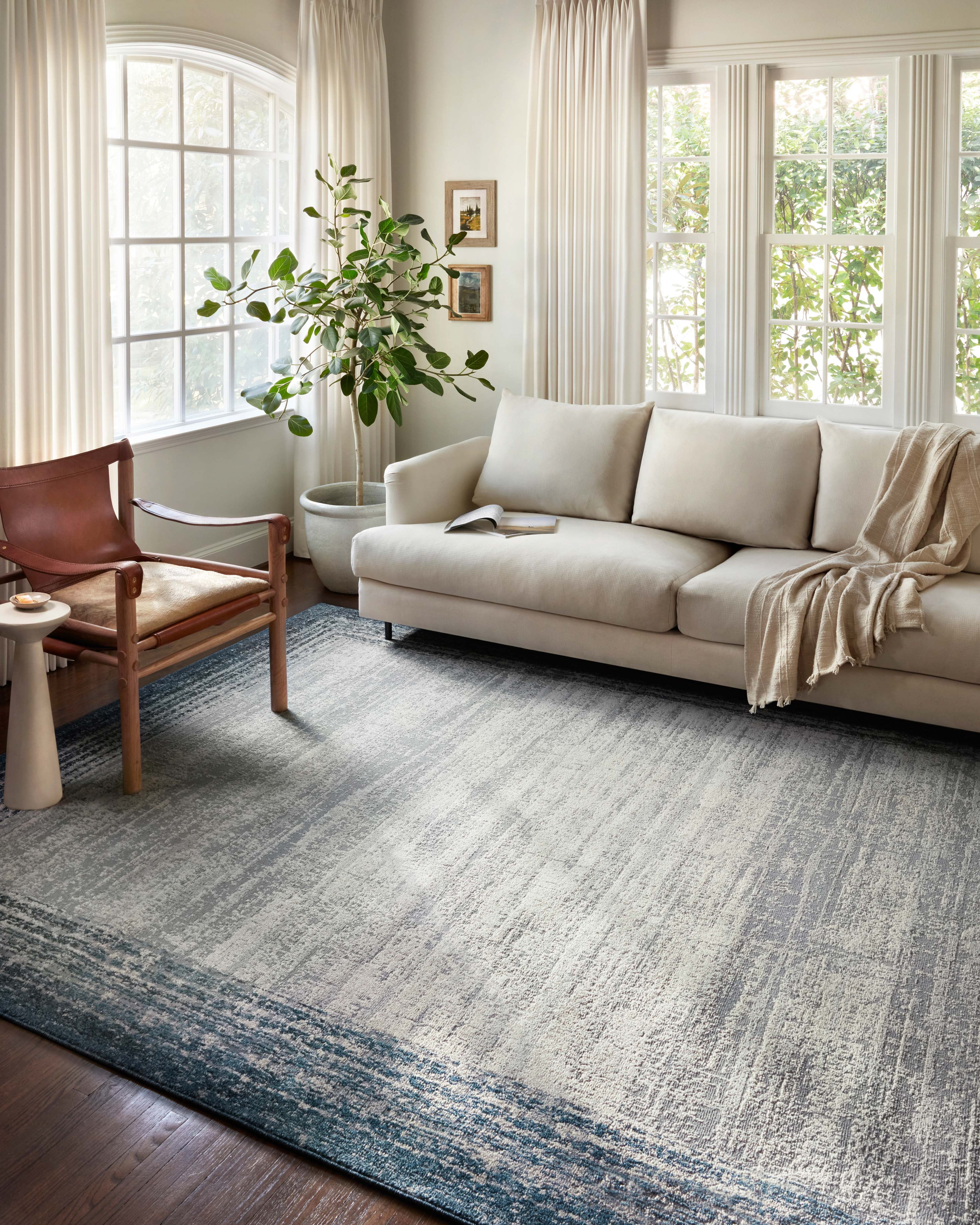 Loloi Austen AUS-02 Abstract Pebble / Blue Area Rug 5'-3" x 7'-7"