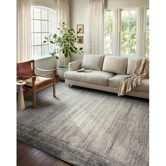 Loloi Austen AUS-02 Abstract Pebble / Charcoal Area Rug 18" x 18" Sample