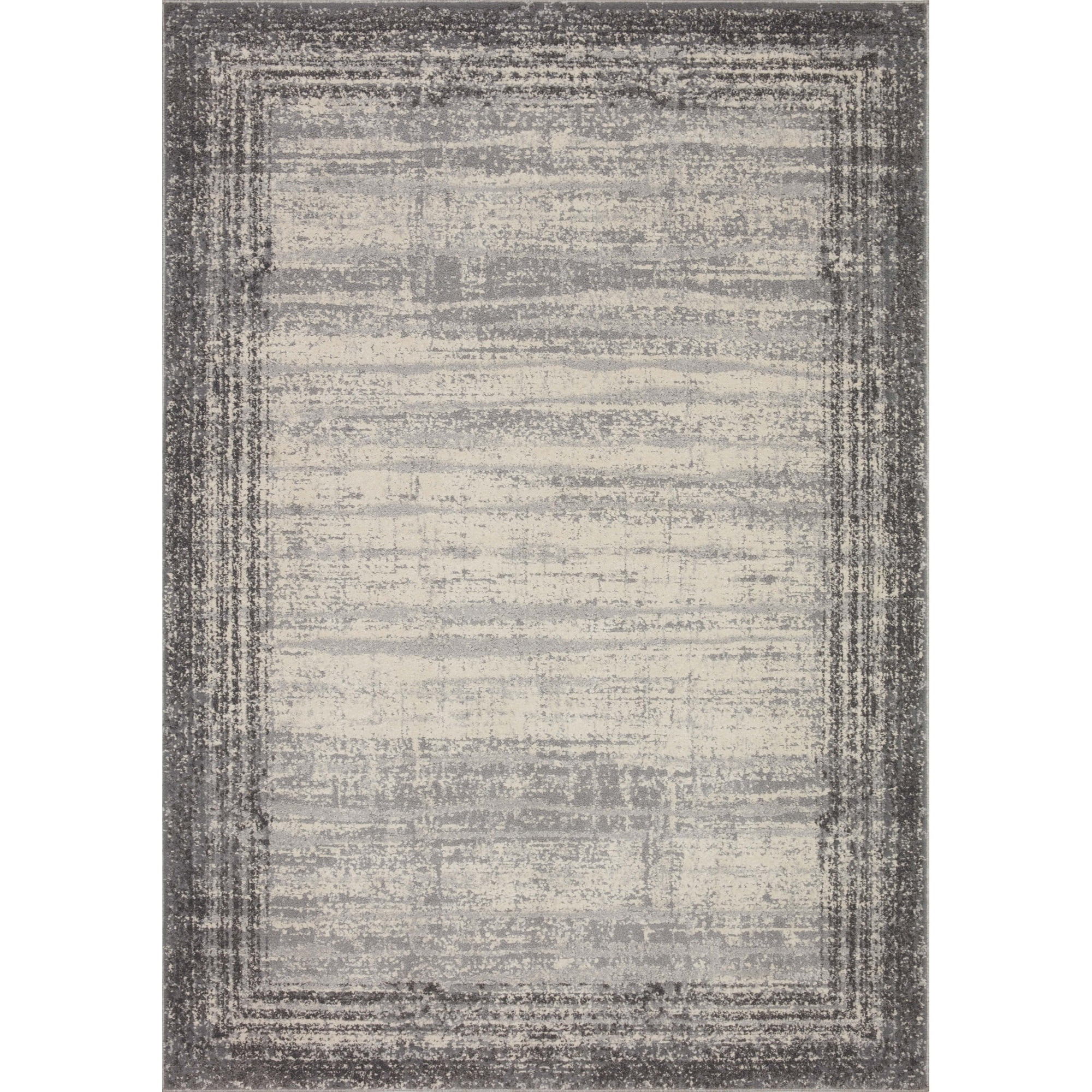 Austen Abstract Pebble & Charcoal Stain-Resistant Area Rug 6'7" x 9'2"