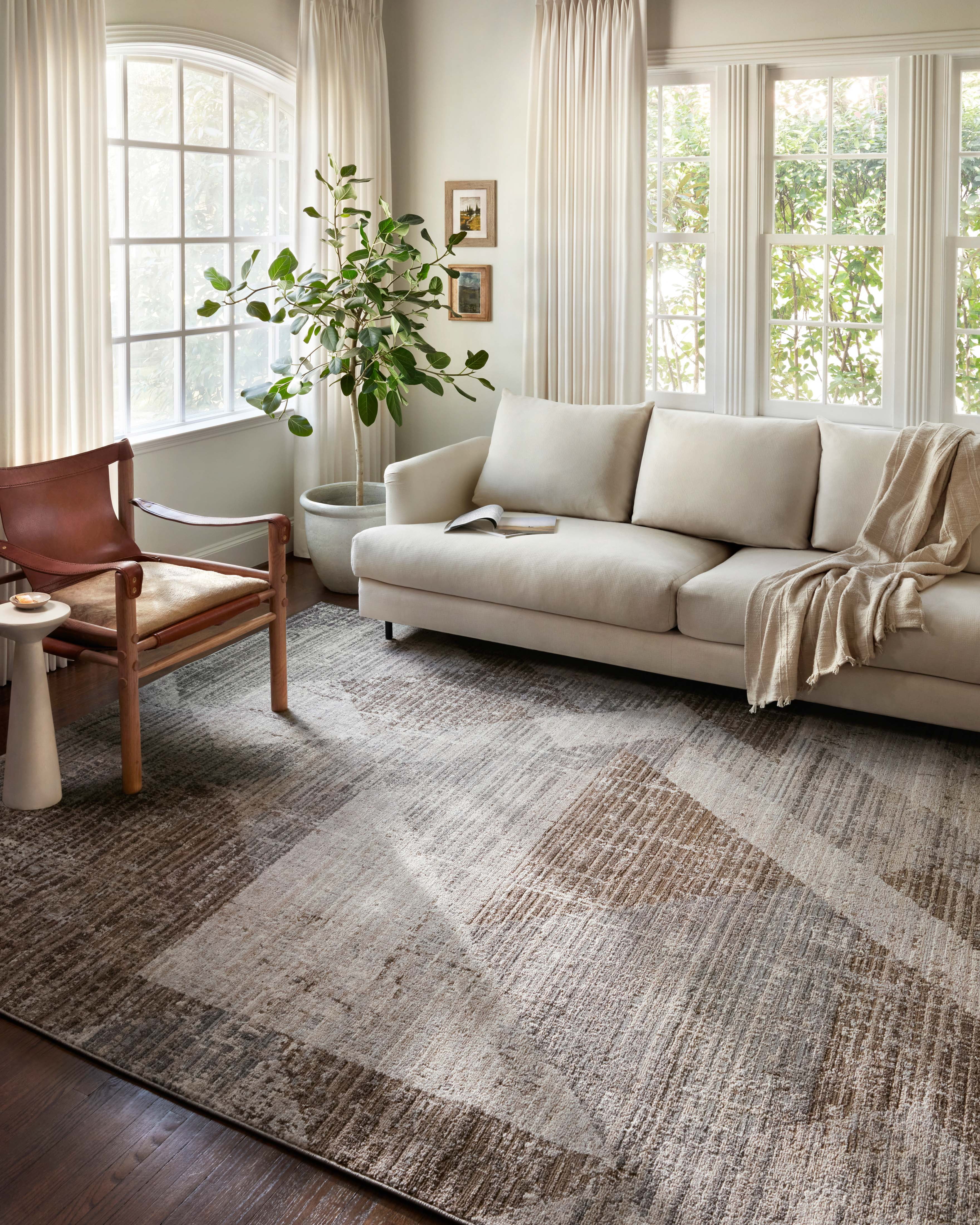 Loloi Austen AUS-04 Geometric Stone / Bark Area Rug 2'-4" x 10'