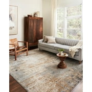 Loloi Bianca Collection BIA-01 Stone / Gold, Abstract Area Rug 2'-8" x 7'-6"