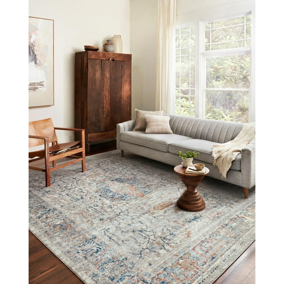 Loloi Bianca Collection BIA-02 Stone / Multi, Traditional Area Rug 5'-3" x 7'-6"