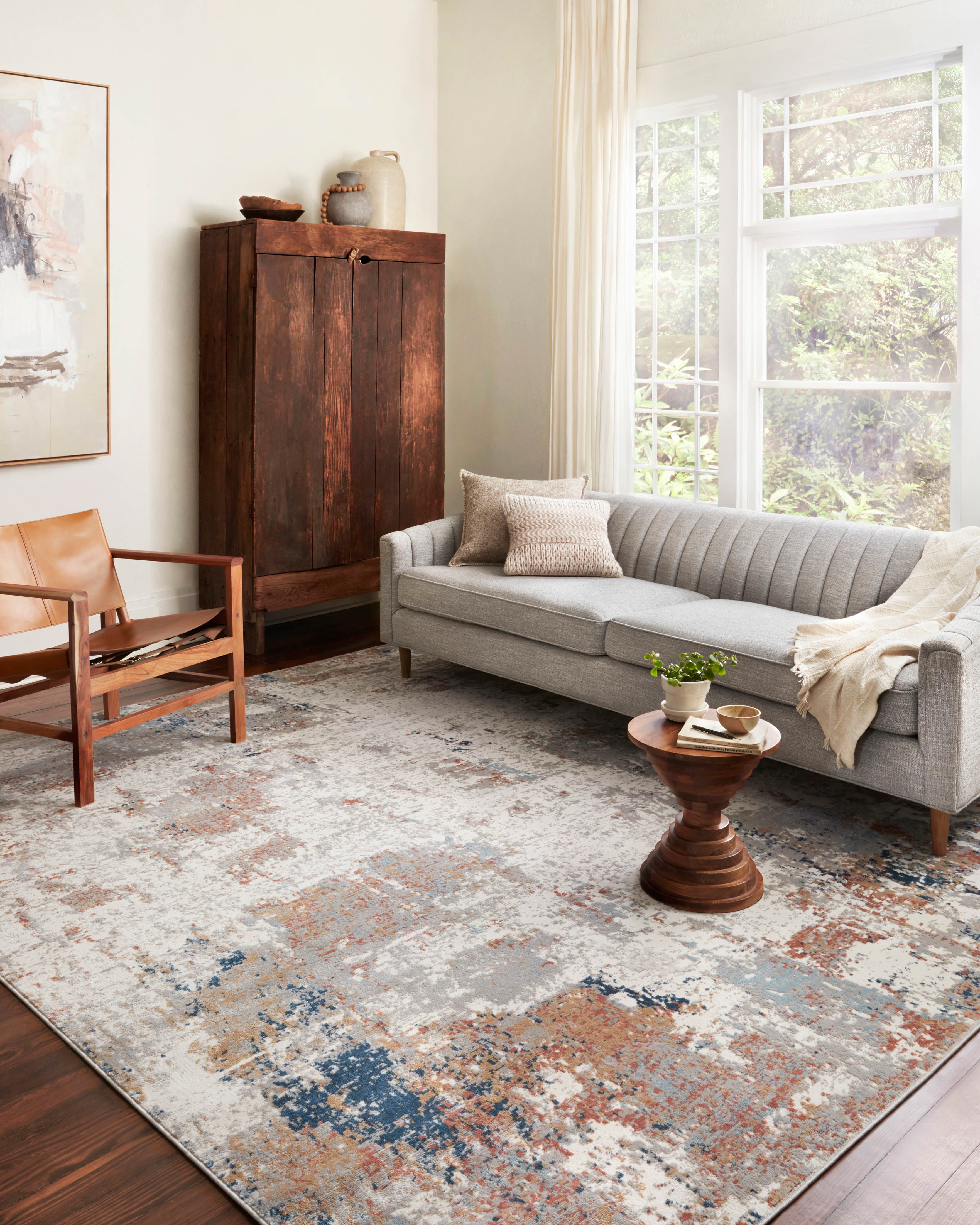 Loloi Bianca Collection BIA-03 Ivory / Multi, Abstract Area Rug 3'-4" x 5'-7"