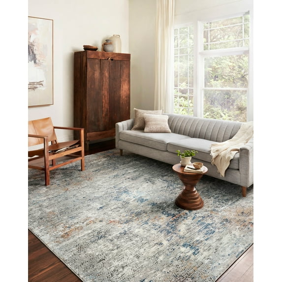 Loloi Bianca Collection BIA-04 Grey / Multi, Abstract Area Rug 6'-7" x 9'-2"