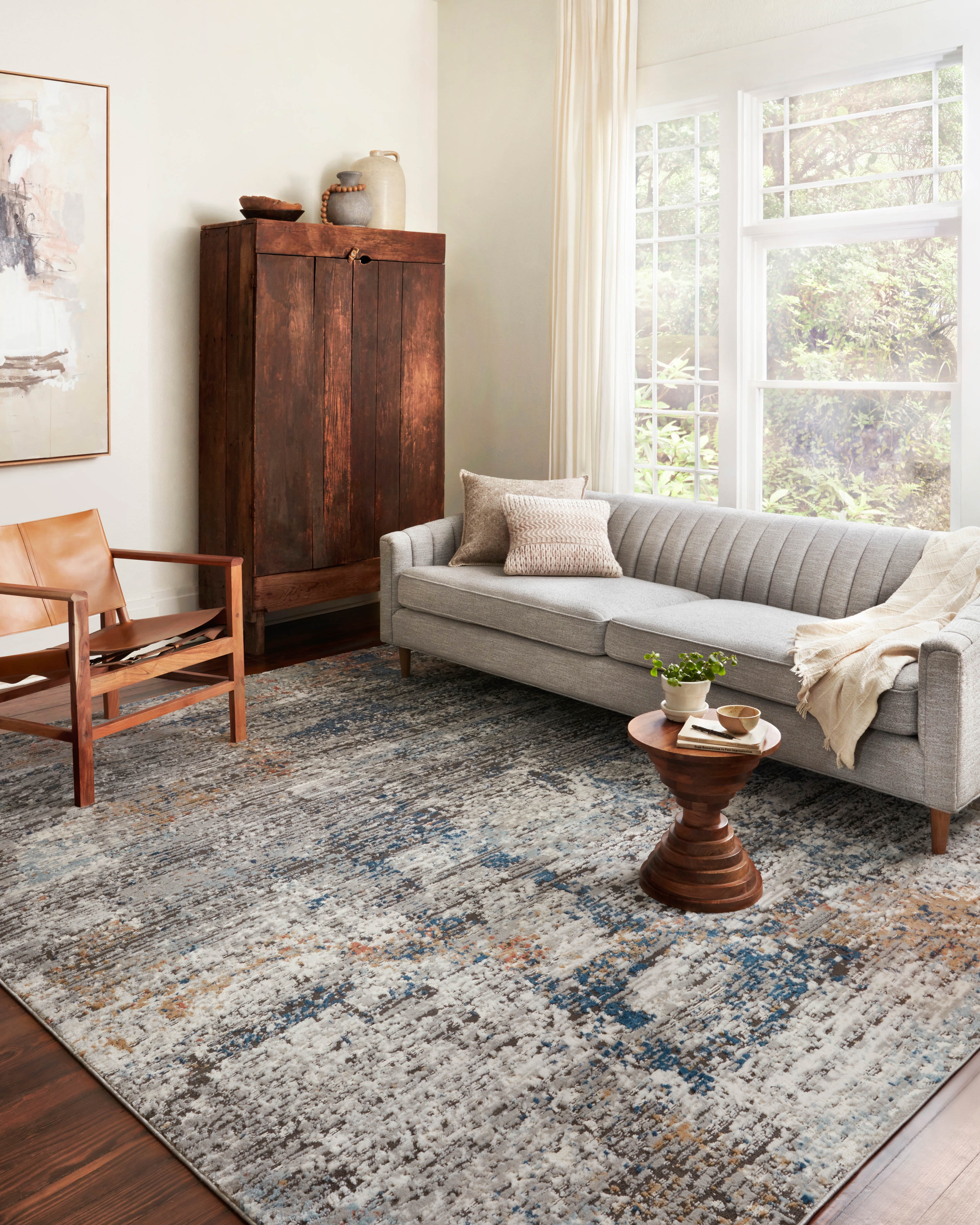 Loloi II Bianca Collection BIA-06 Granite / Multi, Abstract Area Rug 2'-8" x 4'
