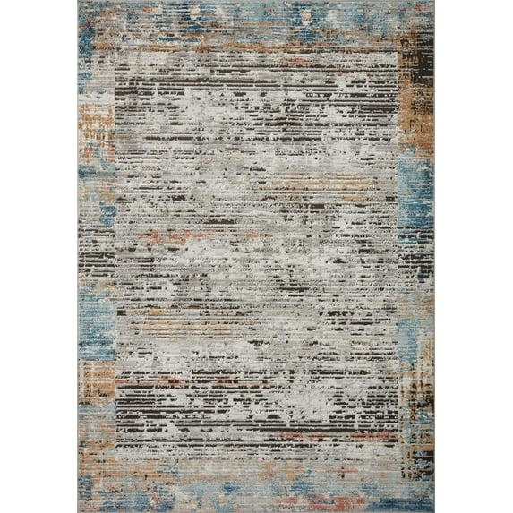 Loloi II Bianca Collection BIA-07 Ash / Multi, Abstract Area Rug 5'-3" x 7'-6"