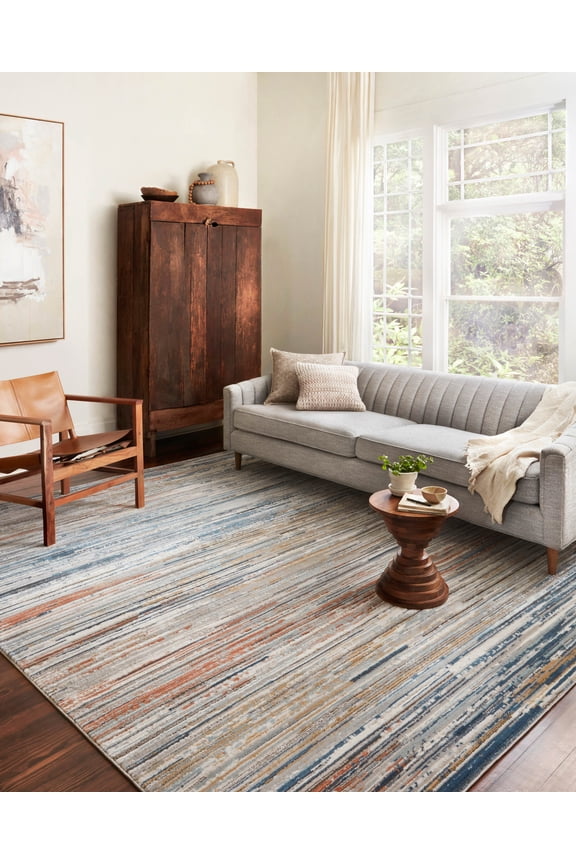 II Bianca Collection BIA-08 Pebble / Multi, Abstract Area Rug 2'-8" x 4'