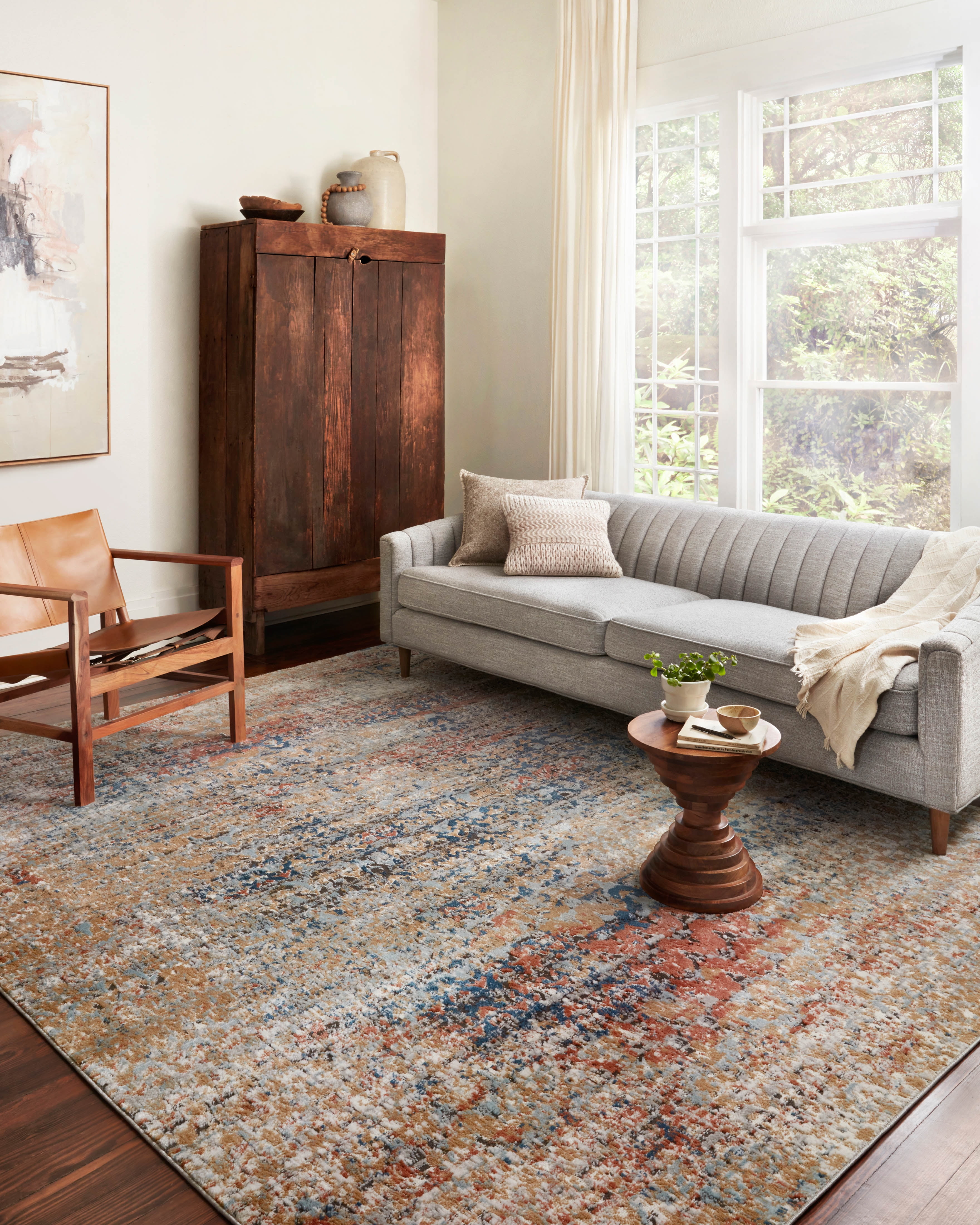Loloi Bianca Collection BIA-09 Ocean / Spice, Abstract Area Rug 2'-8" x 10'-6"