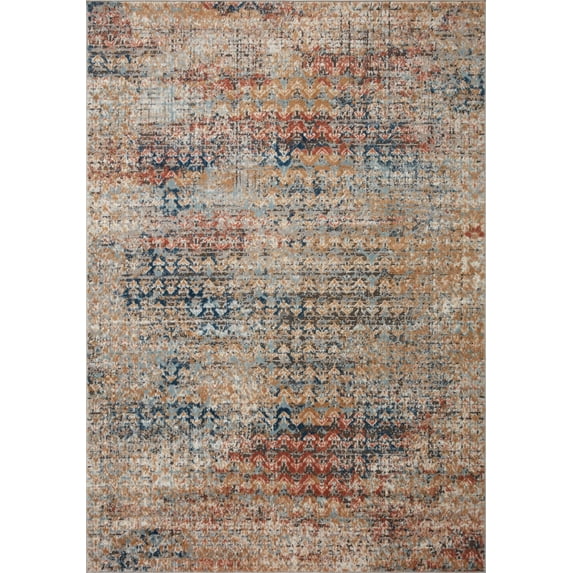 Loloi Bianca Collection BIA-09 Ocean / Spice, Abstract Area Rug 2'-8" x 7'-6"