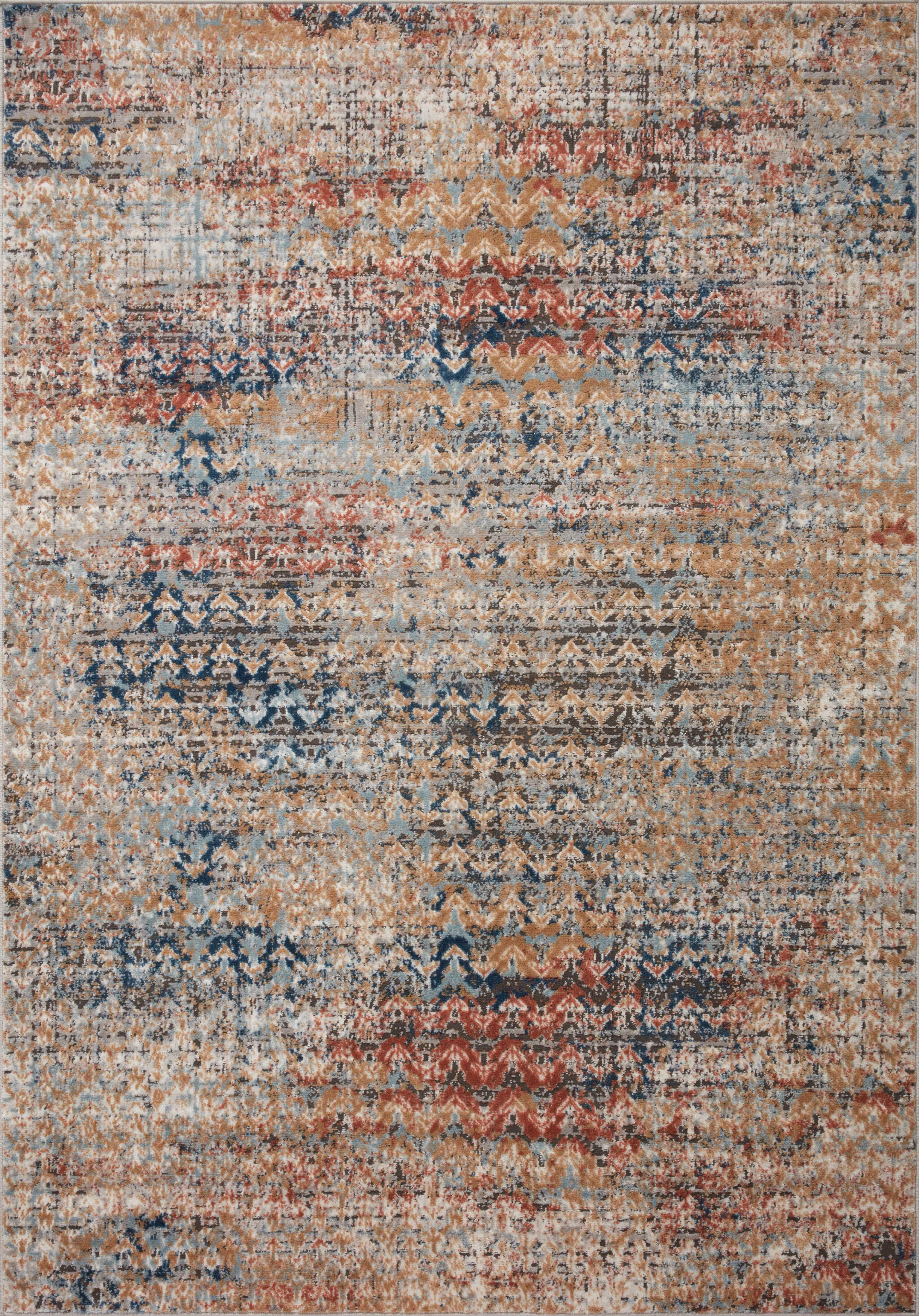 Loloi Bianca Collection BIA-09 Ocean / Spice, Abstract Area Rug 6'-7" x 9'-2"