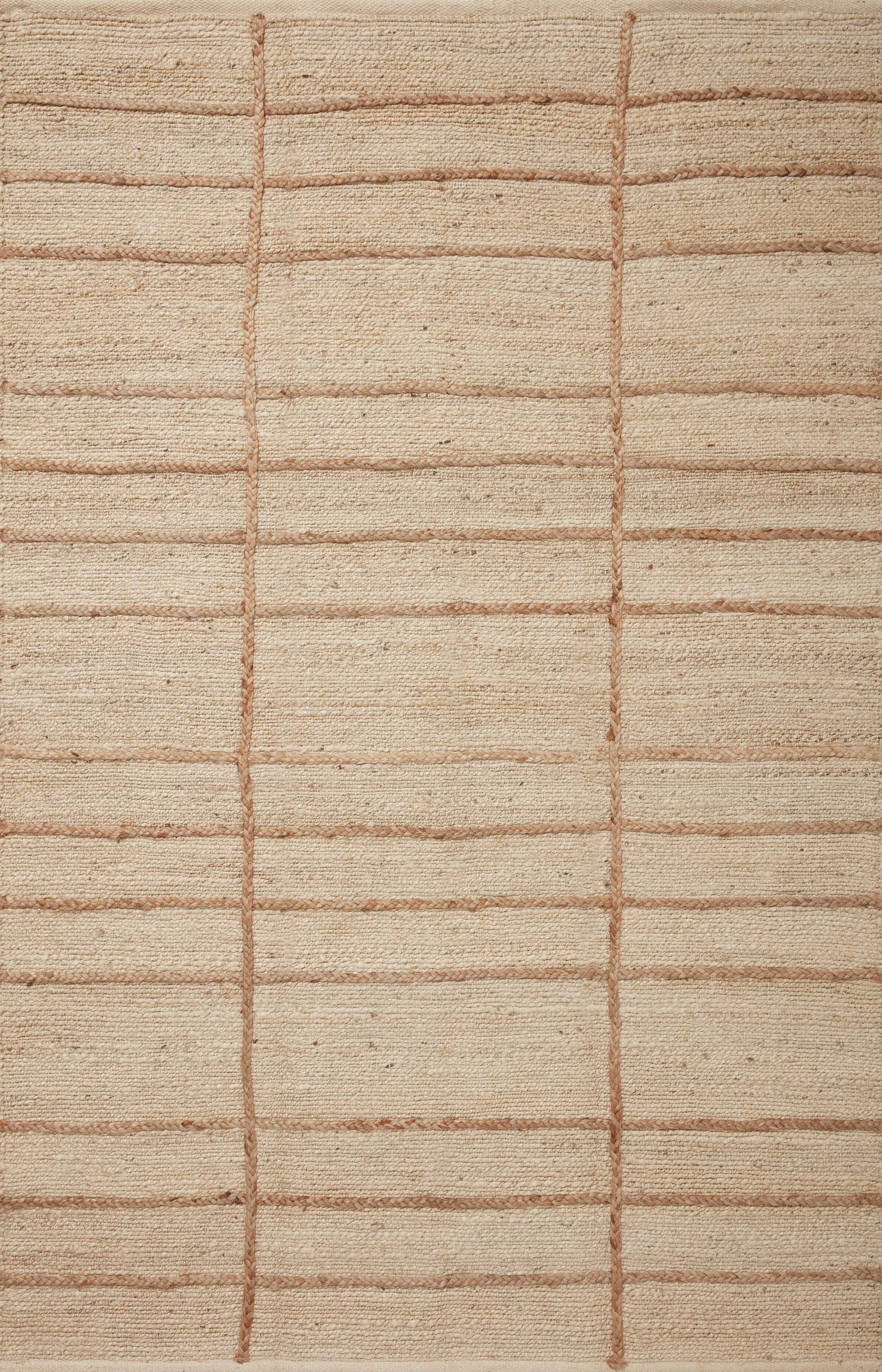 Handmade Ivory Geometric Braided Jute Area Rug 7'-9" x 9'-9"