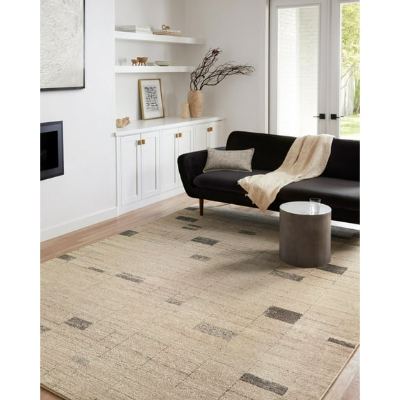 Loloi Bowery BOW-02 Slate / Taupe Geometric Area Rug 5'-5" x 7'-6"