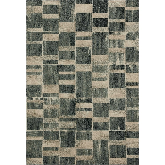 Loloi II Bowery BOW-03 Storm / Sand Geometric Area Rug 18" x 18" Sample