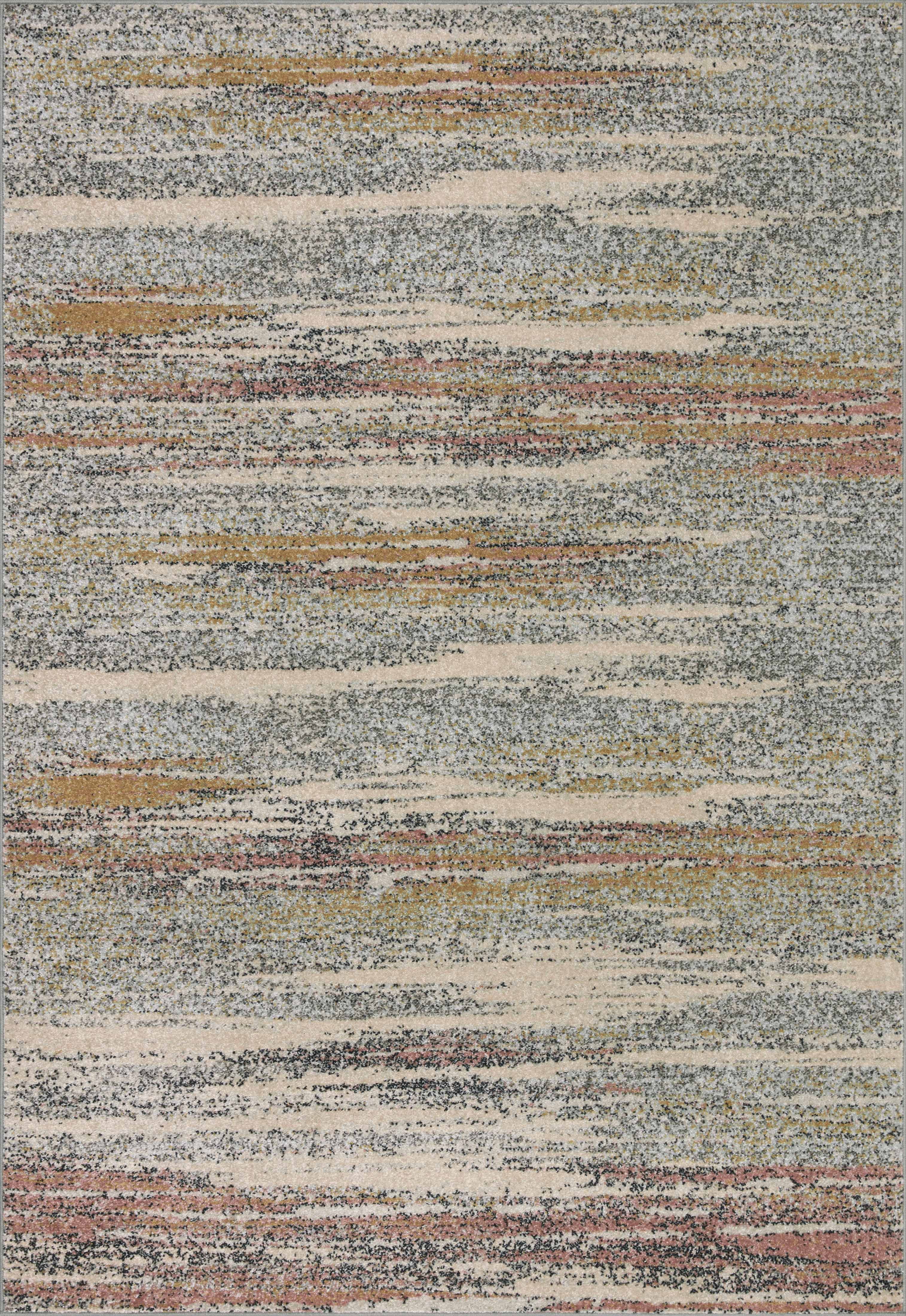Loloi Bowery BOW-04 Pebble / Multi Abstract Area Rug 18" x 18" Sample