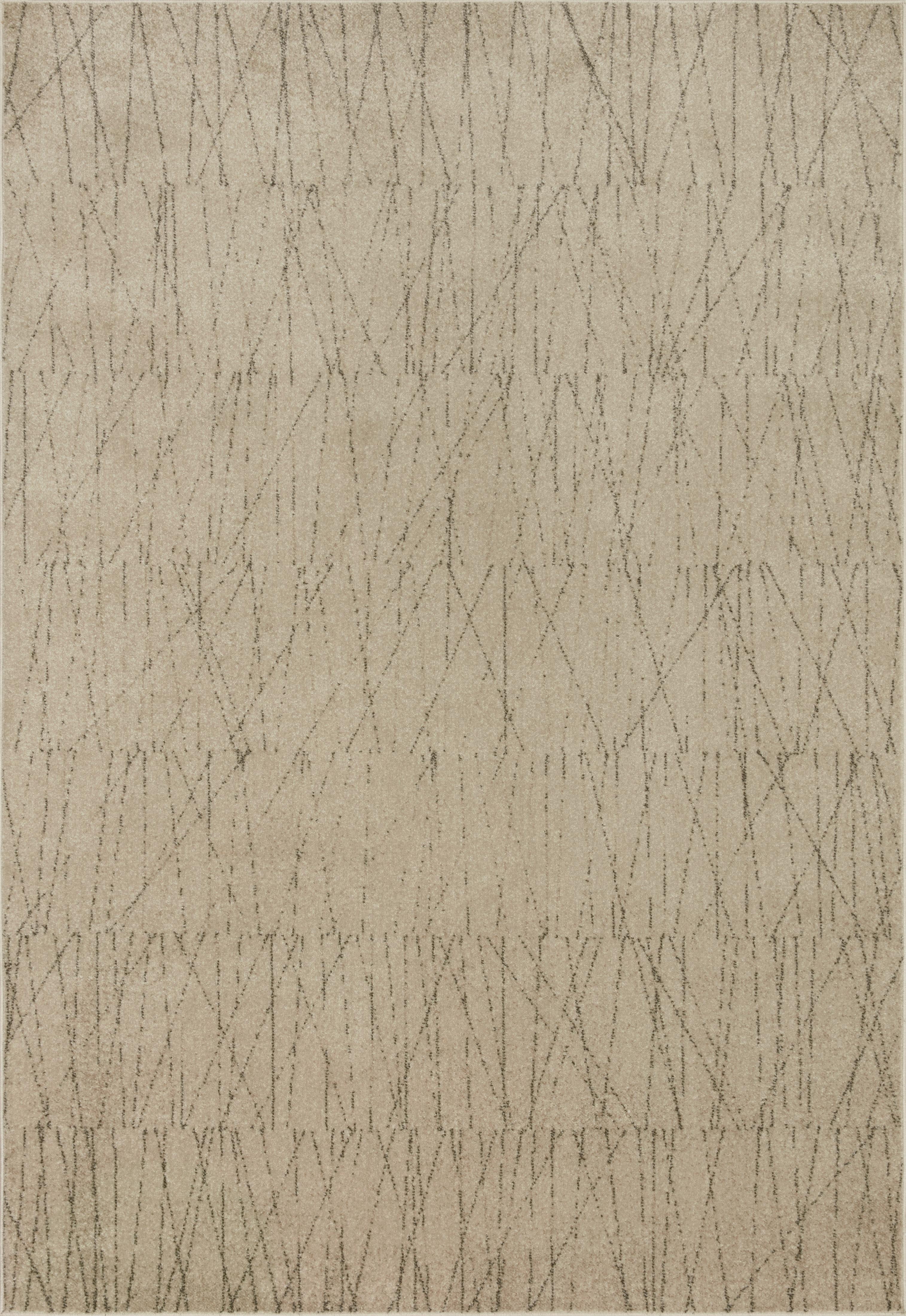 Loloi Bowery BOW-05 Beige / Pepper Geometric Area Rug 2'-3" x 7'-6"