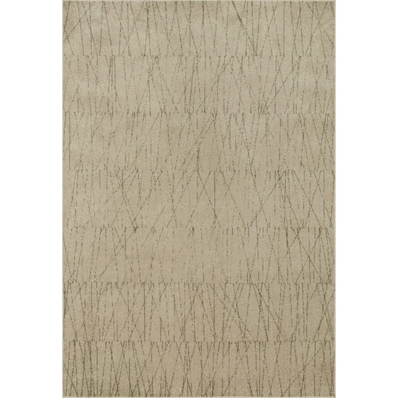 Loloi Bowery BOW-05 Beige / Pepper Geometric Area Rug 6'-7" x 9'-7"