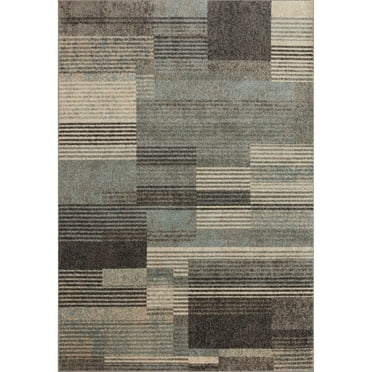 Loloi II Bowery BOW-06 Storm / Taupe Geometric Area Rug 18" x 18" Sample