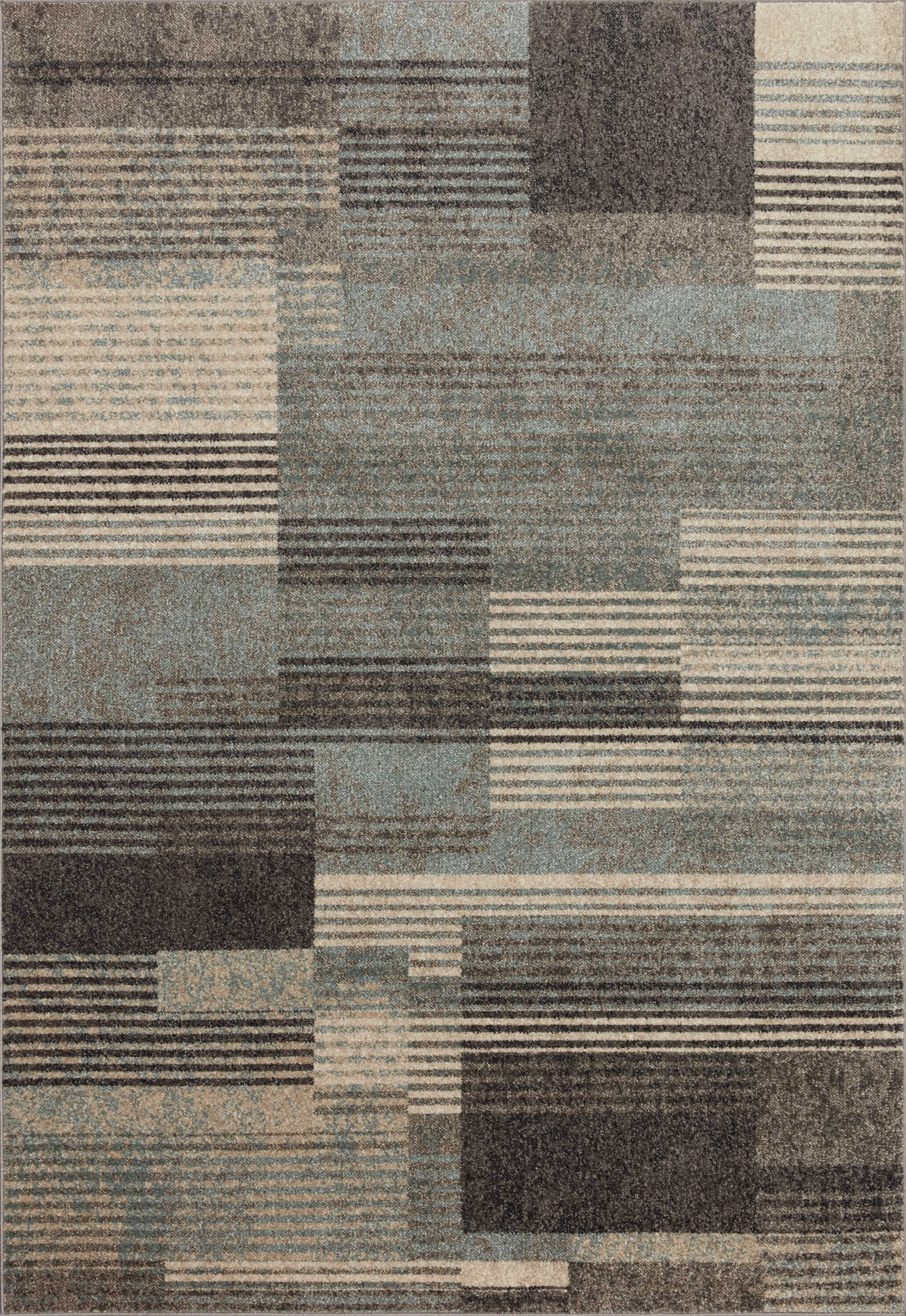 Loloi Bowery BOW-06 Storm / Taupe Geometric Area Rug 2'-3" x 7'-6"