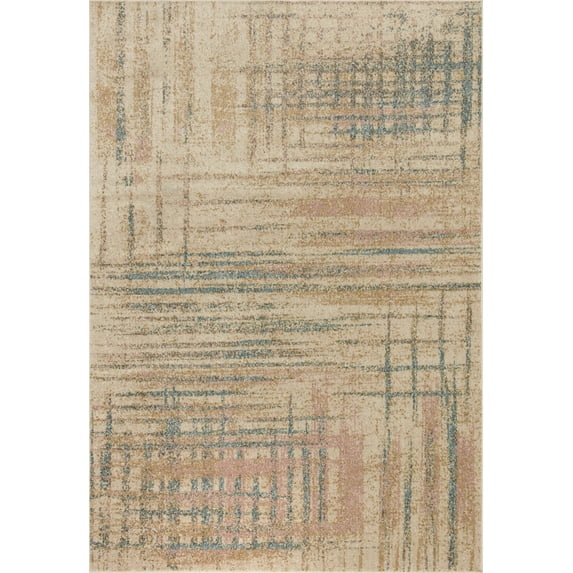 Loloi II Bowery BOW-07 Beige / Multi Abstract Area Rug 9'-6" x 12'-6"