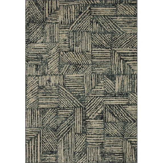 Loloi II Bowery Geometric Contemporary Area Rug, Blue, 6'7" x 9'7"