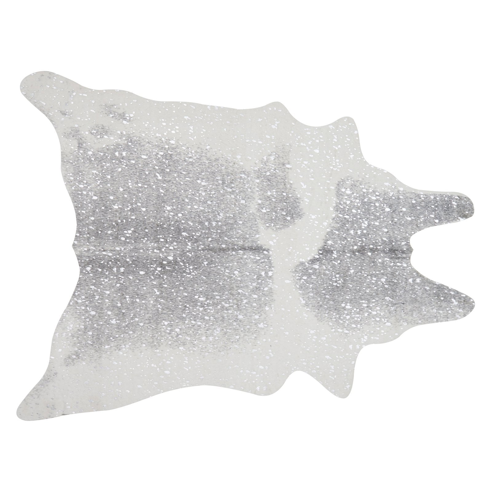 Bryce Gray and Silver Faux Cowhide Area Rug, 3'10" x 5'