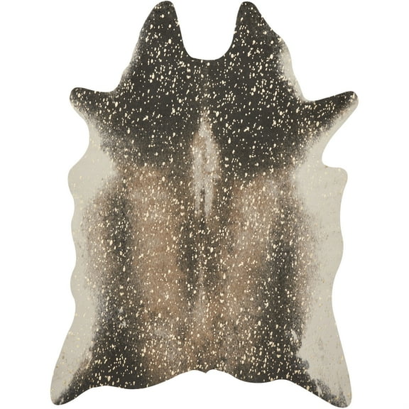 Loloi II Bryce Faux Cowhide Mocha / Gold Area Rug
