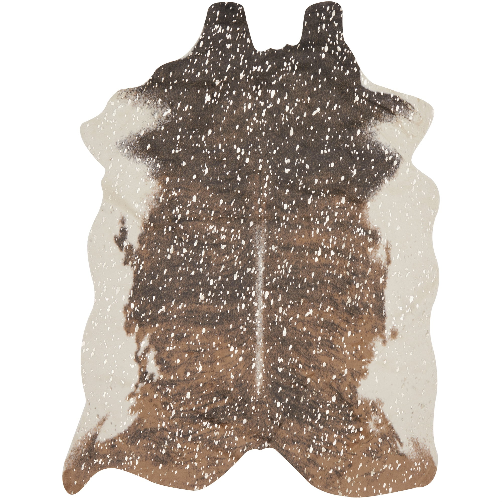 Ivory Tufted Cowhide-Inspired Wool Rectangular Rug