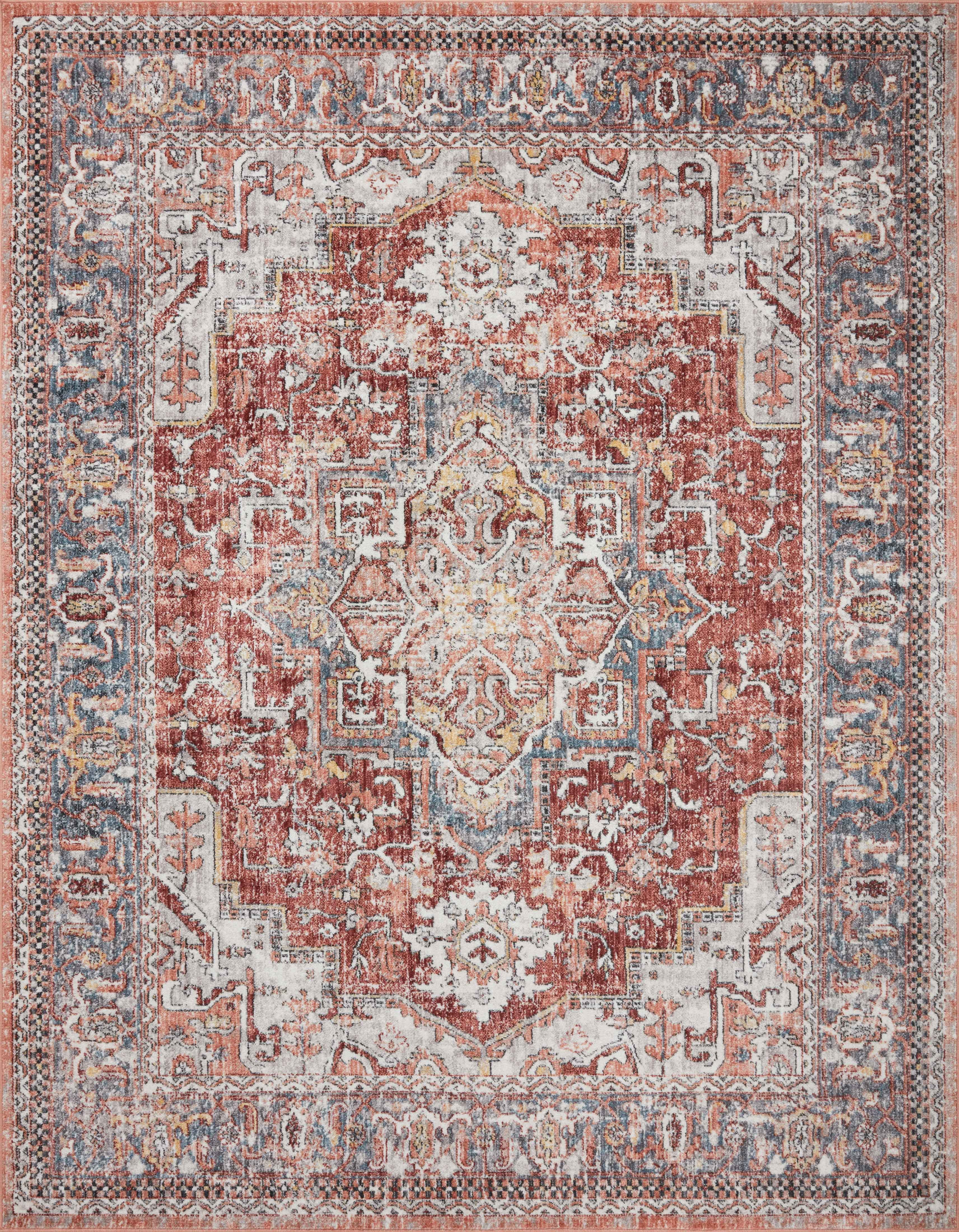 Loloi Cassandra Collection CSN-01 Rust / Multi Oriental Area Rug 18" x 18" Sample