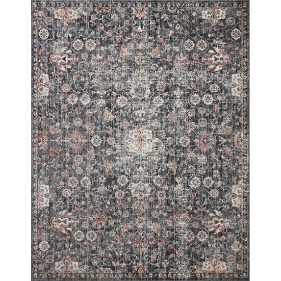 Loloi II Cassandra Collection CSN-03 Charcoal / Rust Oriental Area Rug 11'-6" x 15'