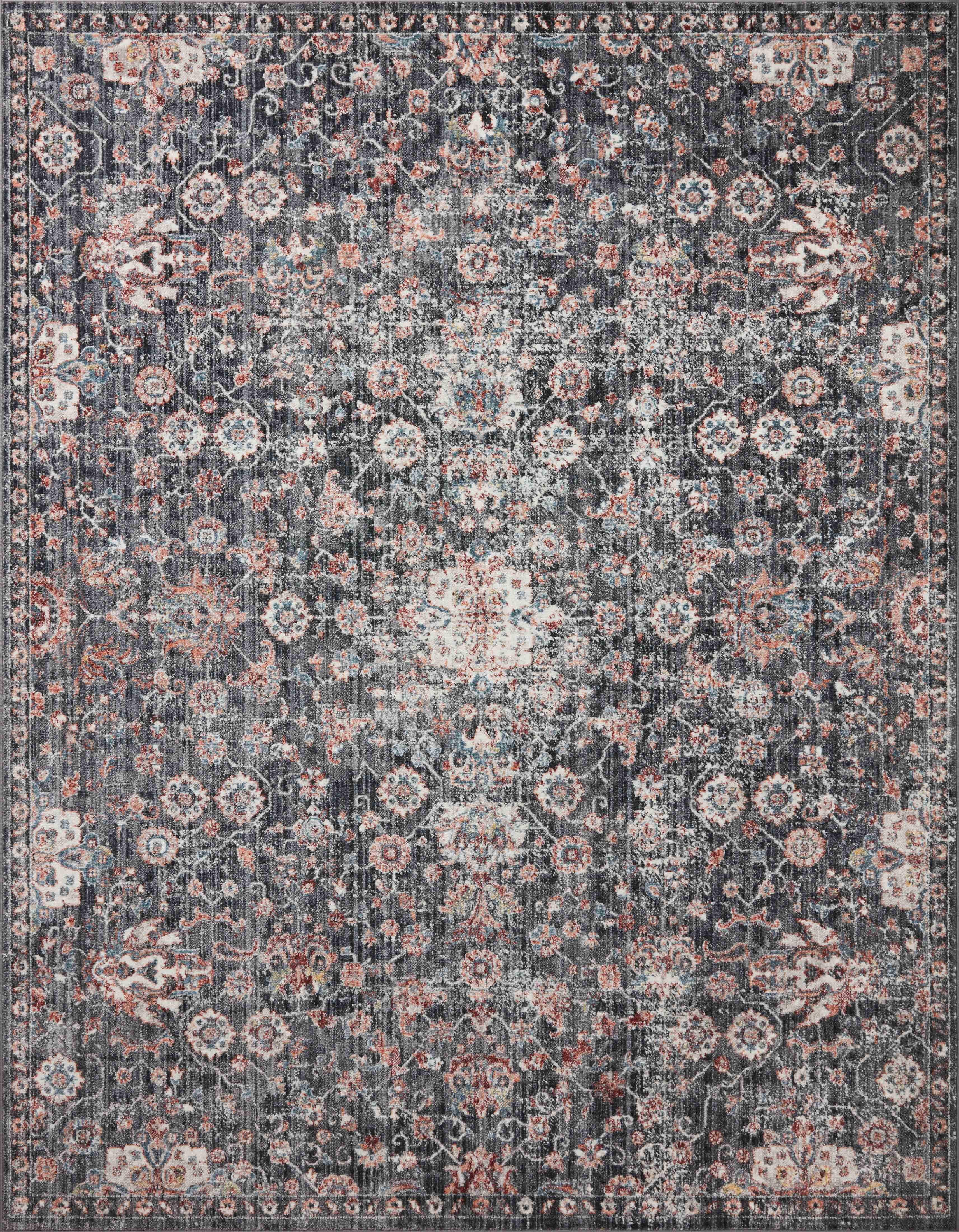 Loloi Cassandra Collection CSN-03 Charcoal / Rust Oriental Area Rug 2'-6" x 4'-0"