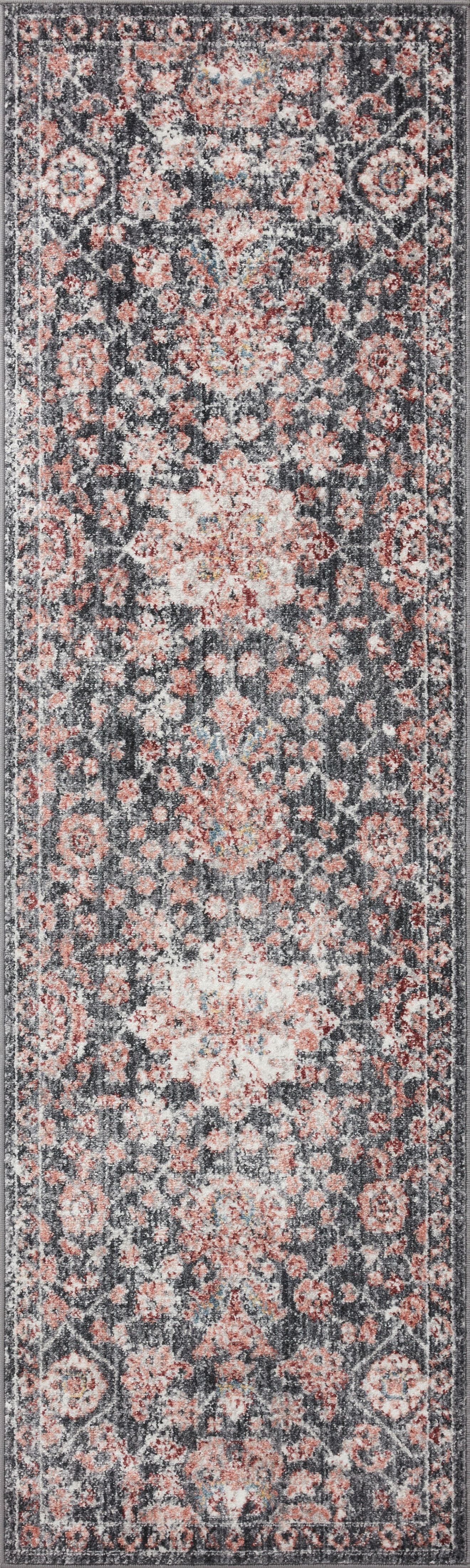 Loloi Cassandra Collection CSN-03 Charcoal / Rust Oriental Area Rug 2'-6" x 7'-9"