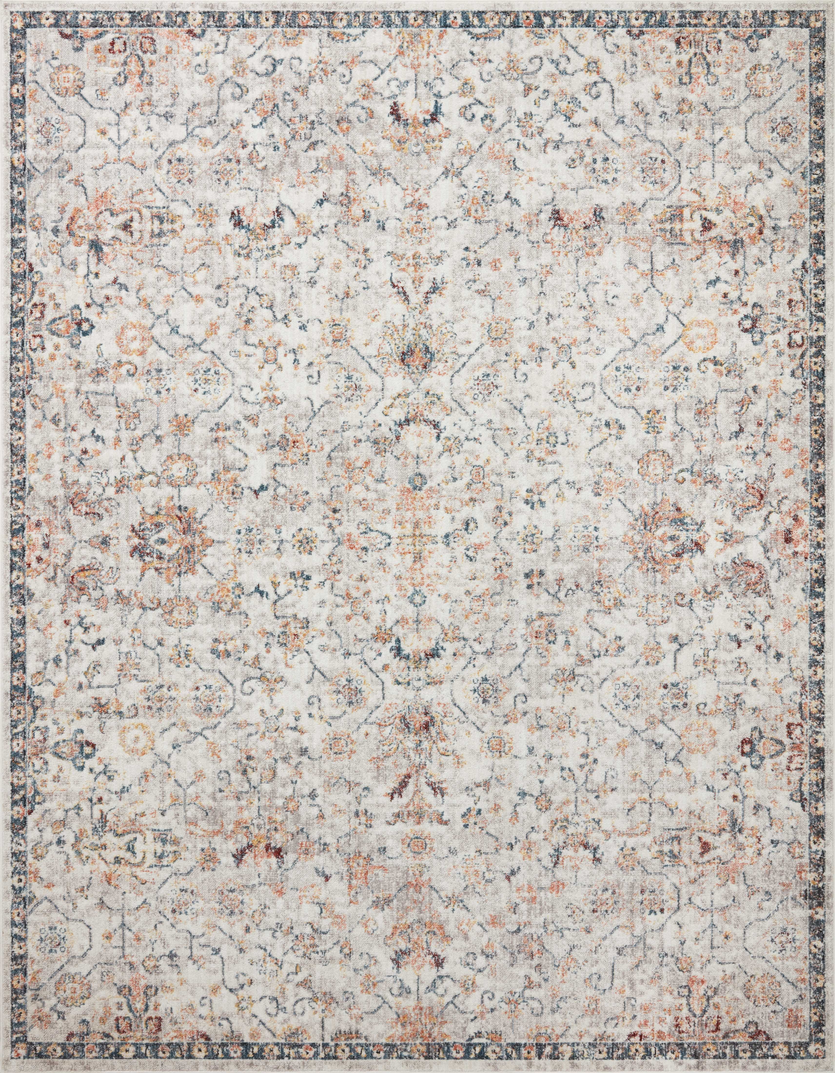 Loloi Cassandra Collection CSN-03 Dove / Navy Oriental Area Rug 5'-3" x 7'-9"
