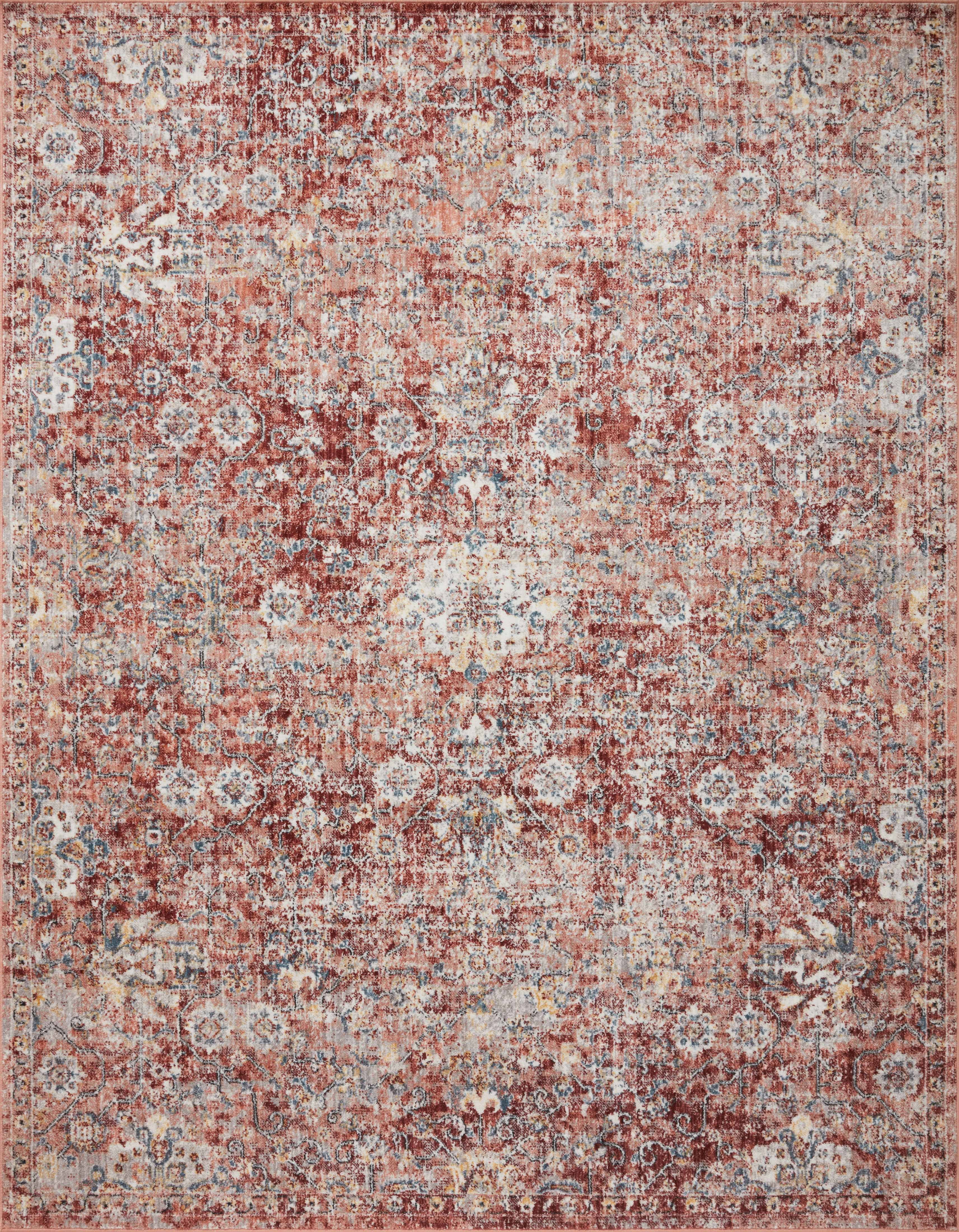 Loloi Cassandra Collection CSN-03 Rust / Ivory Oriental Area Rug 18" x 18" Sample